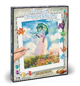 Malen nach Zahlen Schipper Frau mit Sonnenschirm, Monet, 40x50cm