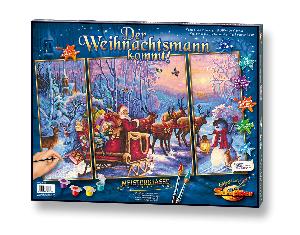 Malen nach Zahlen Schipper Der Weihnachtsmann kommt (Triptychon)
